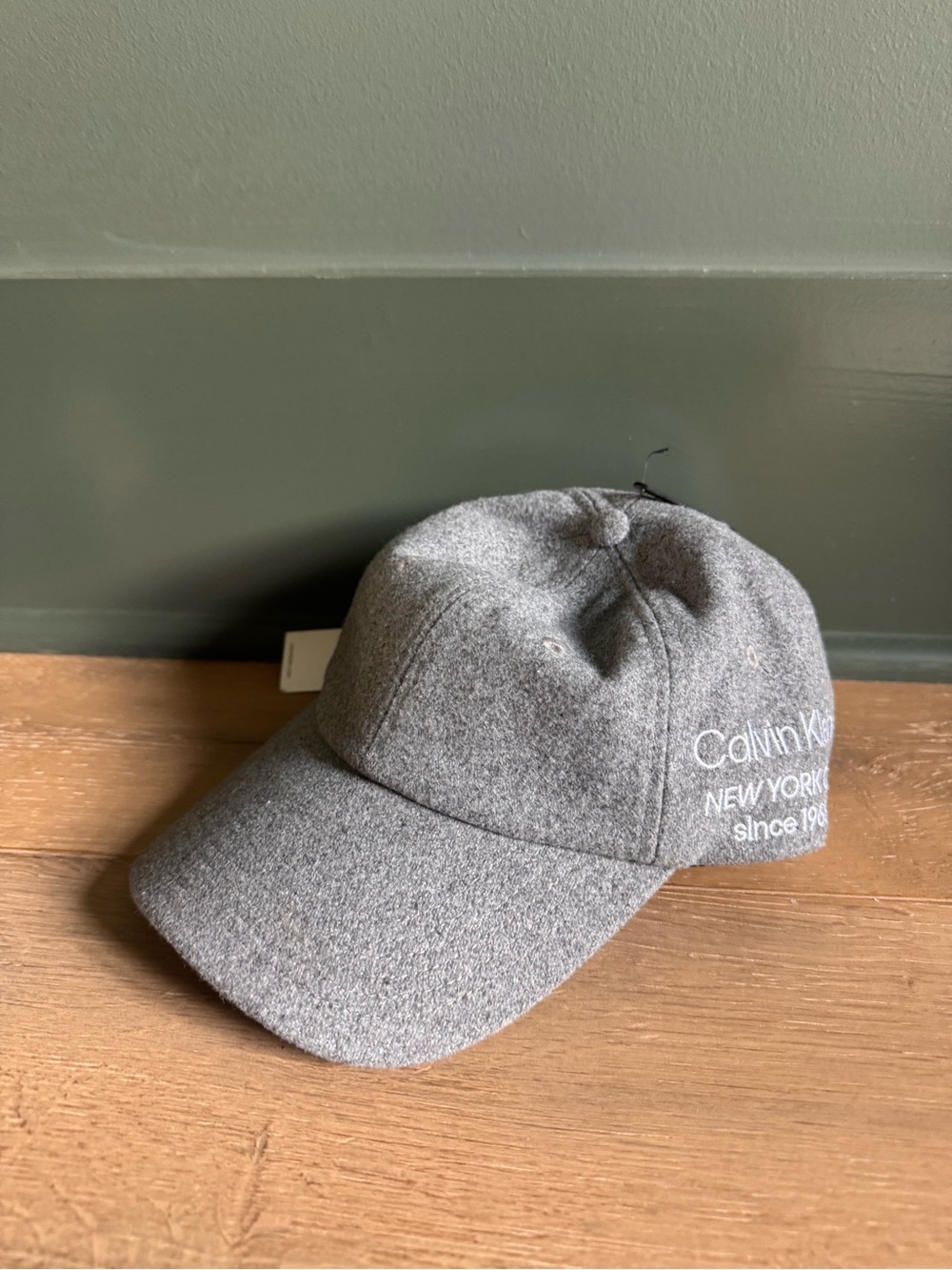 Calvin Klein Gray Wool-Blend Baseball Cap
